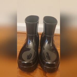 UGG "Drizlita" Women's Ankle Rain Boots, Black, Rubber, Bootie, Fur-Lined, US 10